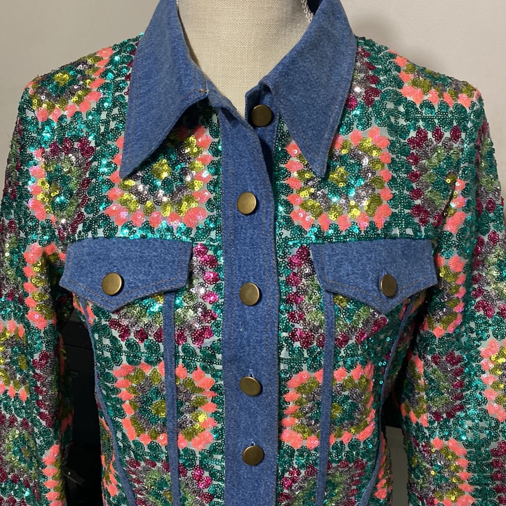 Manoush Sequin Denim Jacket - Picture 8 of 14